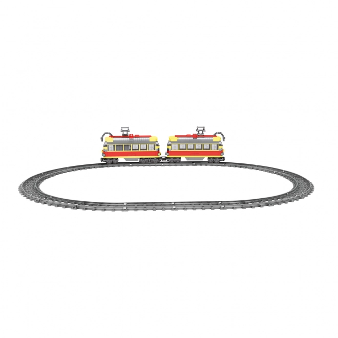 Compatibele BLOXO tram bouwset op batterijen met rails 724 stuks