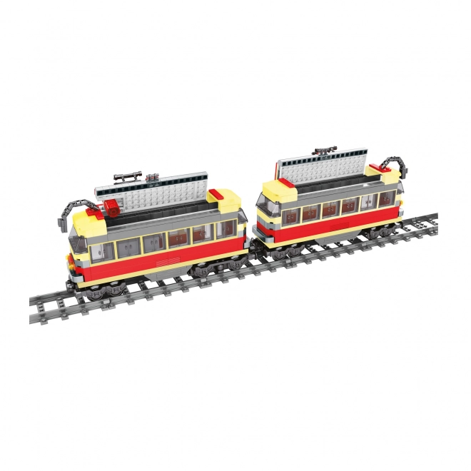 Compatibele BLOXO tram bouwset op batterijen met rails 724 stuks