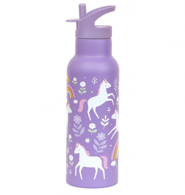 A Little Lovely Company Stainless steel drinking bottle 500 ml – Unicorns and rainbows