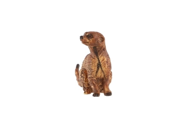 Suricata gekleurd plastic 6cm lichtbruin in zakje