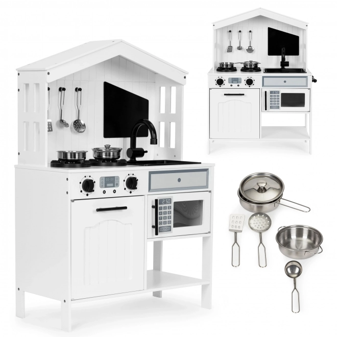 Houten kinderkeuken, oven, magnetron branders, accessoires ECOTOYS