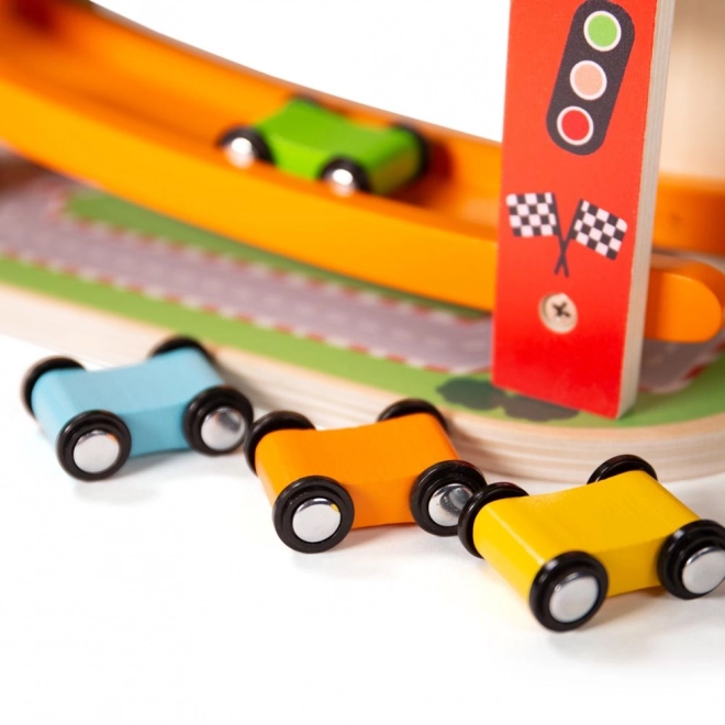 Holz-Rennbahn für Autos von Bigjigs Toys