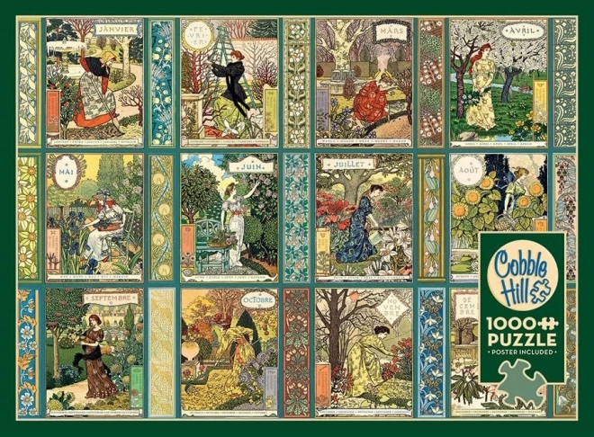 COBBLE HILL Puzzel Jardiniere: Tuinier Kalender 1000 Stukjes