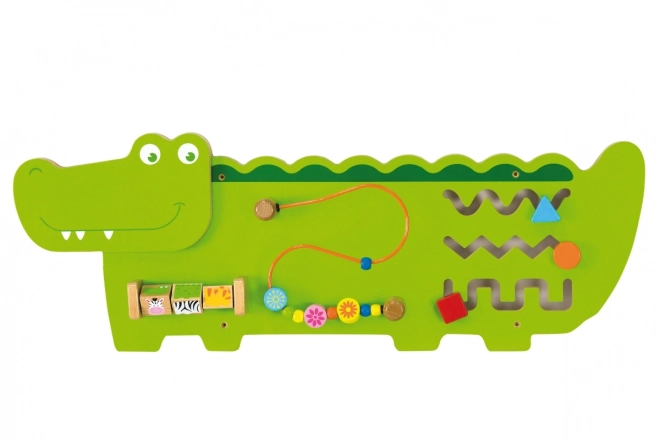 Activiteitenbord / houten wandpaneel spel - krokodil