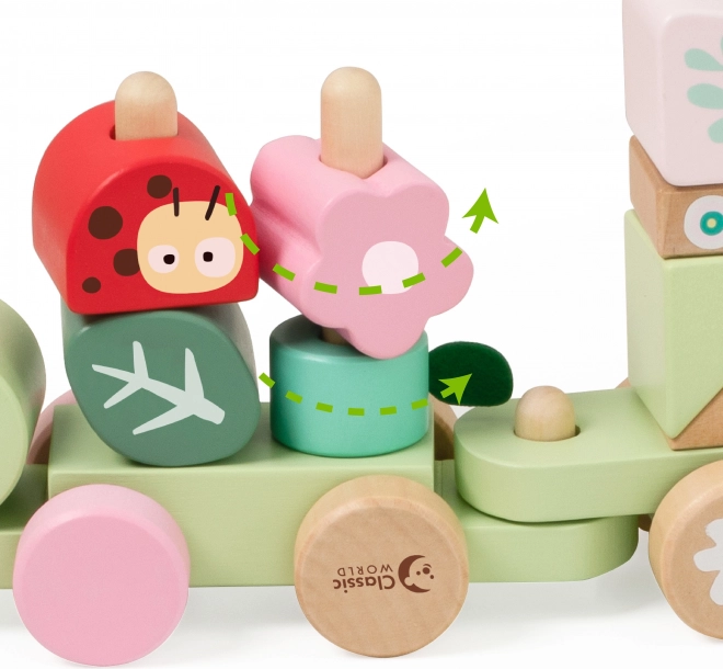 Puzzle train en bois Chenille de Classic World