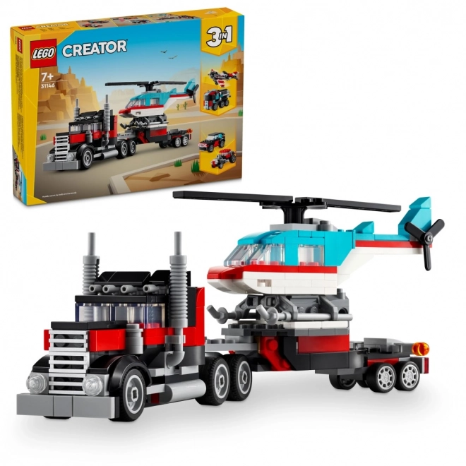 Lego Creator Vrachtwagen met Platform en Helikopter