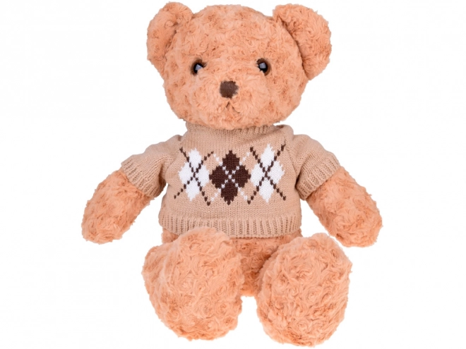 Zachte pluchen teddybeer met trui en sjaal, 60 cm