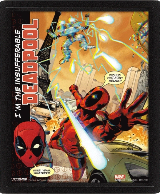 3D Image of Deadpool in a Frame