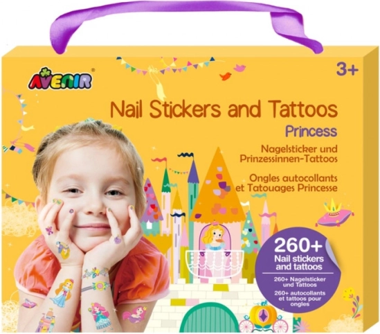 Nagelaufkleber und Tattoos – Prinzessinnen