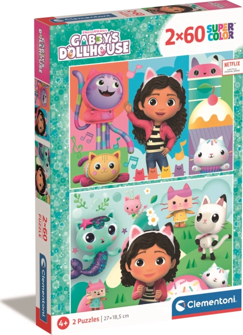puzzel 2×60 stukjes Gabby’s Magische Huis