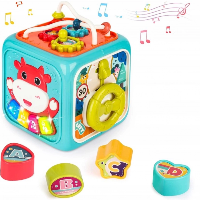 Interactieve sensorische kubus Montessori 6v1