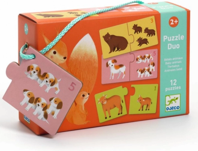 Djeco Duo Puzzle Tiere Zählen
