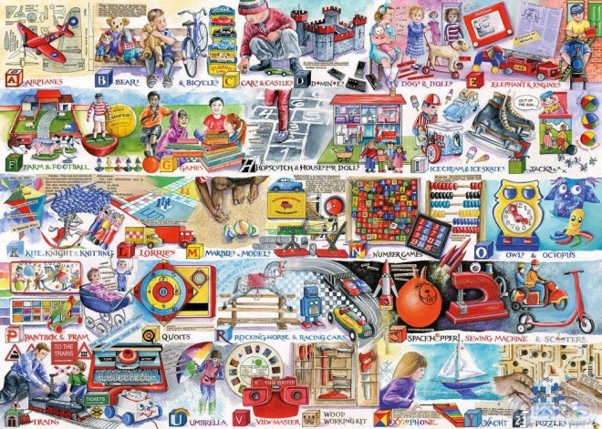 Puzzle GIBSONS alphabet des jeux et jouets 1000 pièces