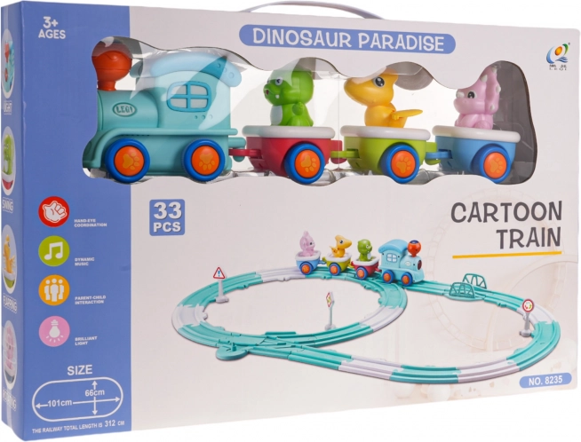 interactieve treinbaan vrolijke dinosaurus, 33 delen