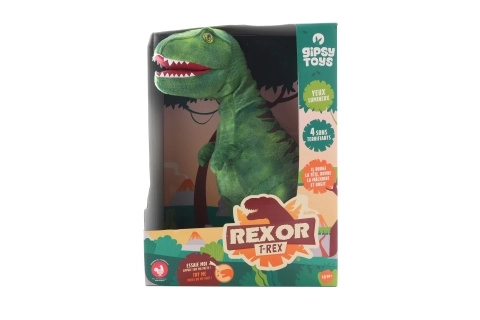 Pluche T-Rex geluid 38 cm groen