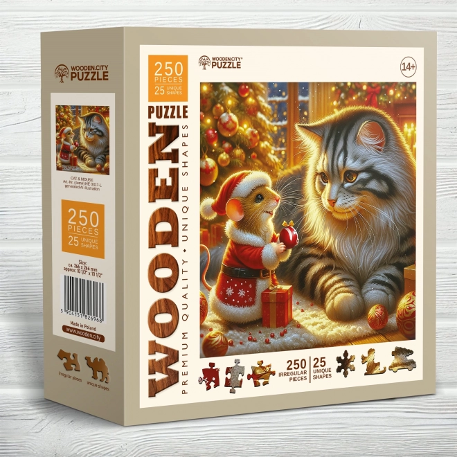 Houten puzzel Kat en muis 250 stukjes