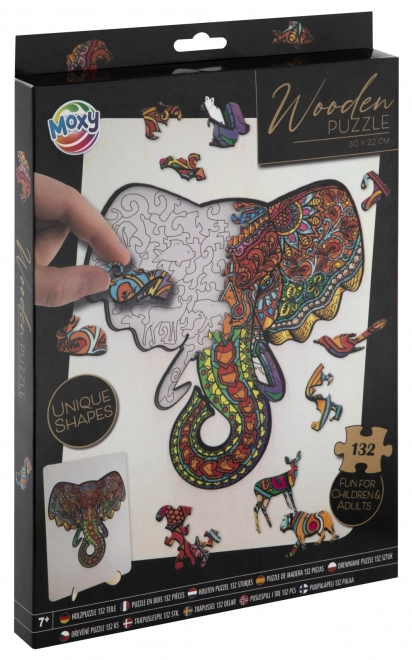 Contour houten puzzel olifant