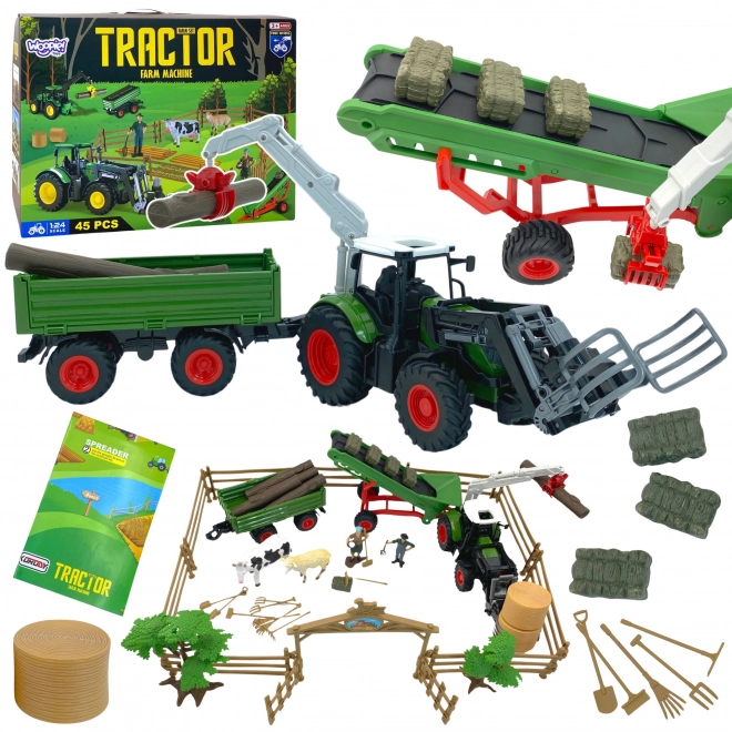 Set landbouwmachines tractor mini boerderij WOOPIE
