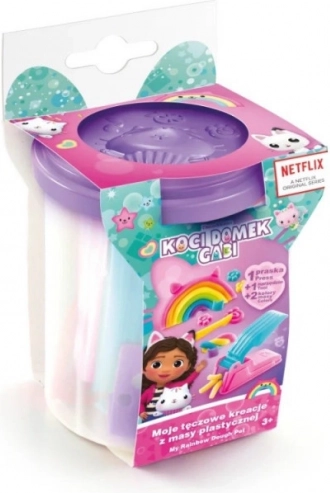 Kit de pâte à modeler Maison de poupée de Gabby – Mes créations arc-en-ciel, gobelet violet