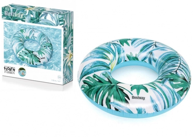 Bestway inflatable swim ring with tropical pattern 119 cm – Blue