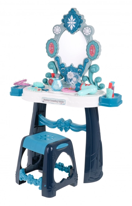 Interactive Children's Cosmetic Table with Lighting and Accessories