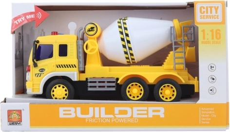 Kids' battery-powered cement mixer truck with lights and sounds
