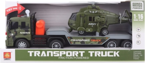 Militaire vrachtwagen met batterijhelikopter