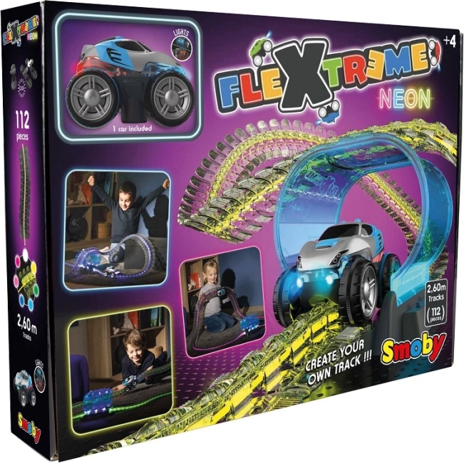 Smoby Flextreme Neon startbaan met auto