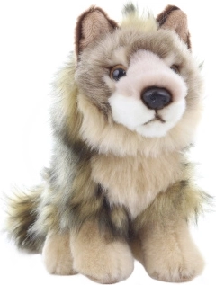 plush coyote sitting 18 cm