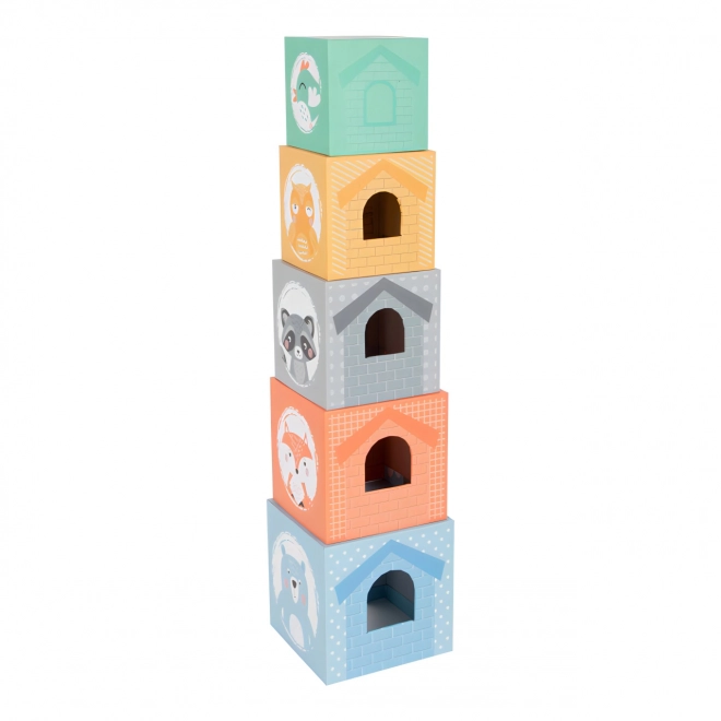 Small Foot Stapeltoren pastel met dieren