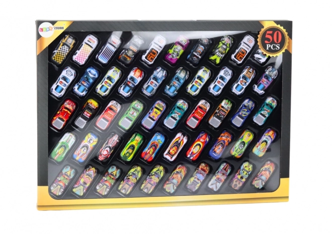 Set Power Cars op wieltjes kleurrijk 50 stuks