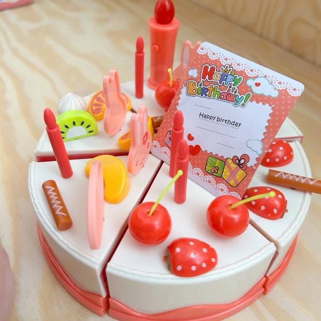 Gâteau d'anniversaire Woopie à découper avec des fruits et des bougies - 40 pièces
