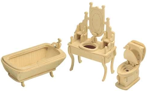 WOODCRAFT Wooden 3D Puzzle – Bathroom