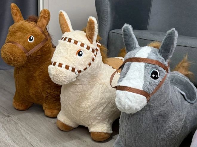 Pluche springpaardje grijs – Grijs