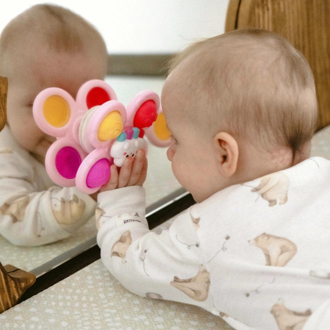 WOOPIE kids cosmic spinner pop-it sensory toy pink, set of 3 pcs