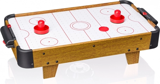 Air hockey de table au décor bois