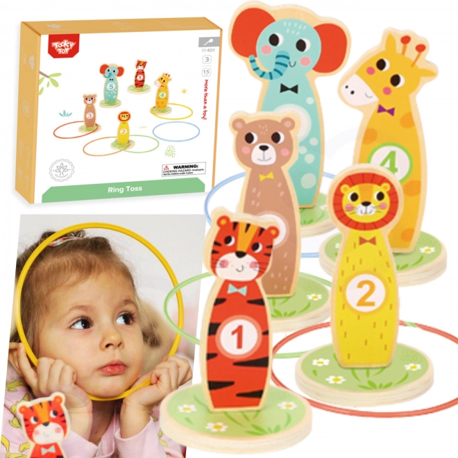 Tooky Toy Holzgeschicklichkeitsspiel Tierwurf