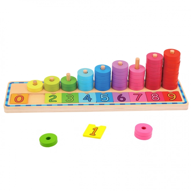 Woopie Green puzzle Montessori en bois pour compter et trier les couleurs, 56 pièces