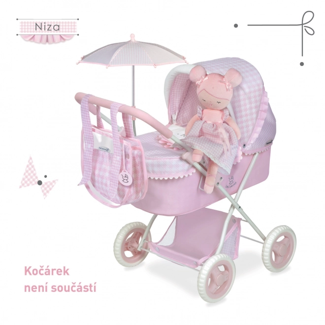 DeCuevas 20046 Pluchen pop NIZA - 36 cm met wiegje