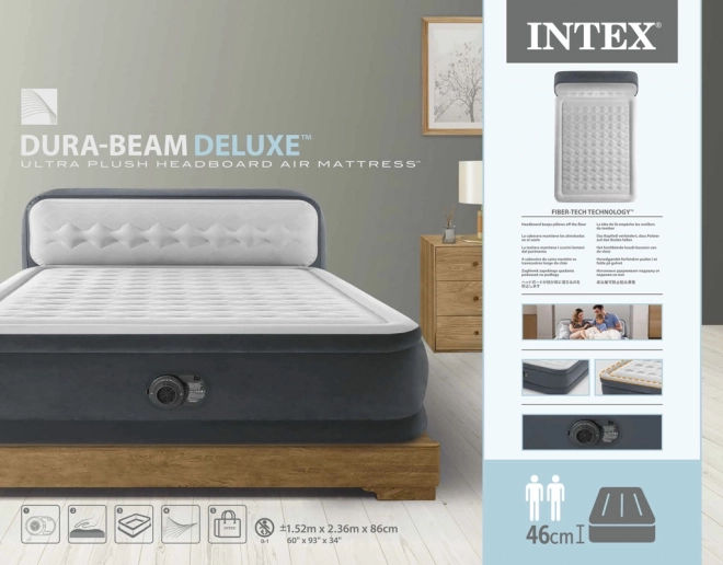 Aufblasbare Matratze mit eingebauter Pumpe Intex Deluxe