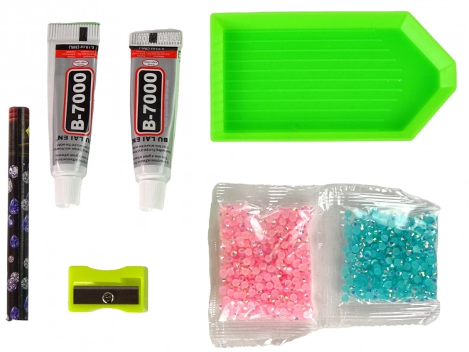 Kreativset DIY rosa Diamant Elch 3D Anhänger mit Kristallen