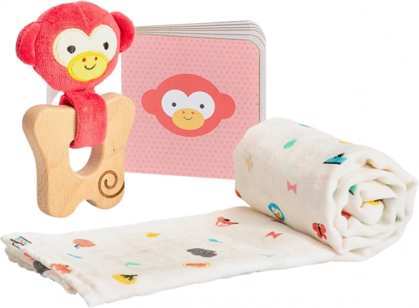 Cadeauset voor baby aapje PETIT COLLAGE