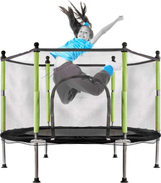 garden trampoline for children with net green 140 cm