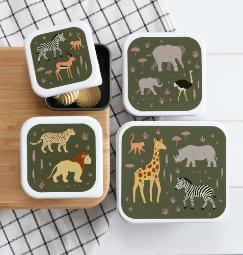 Set aus vier Snackboxen A Little Lovely Company – Savanne