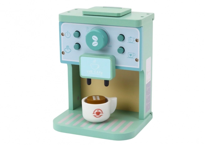 Wooden Coffee Maker Set with Cups and Milk