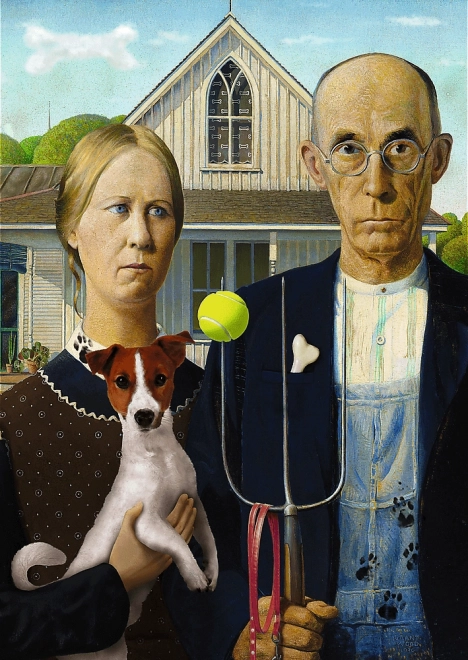 Puzzle 500 pieces American Gothic Dog Edition