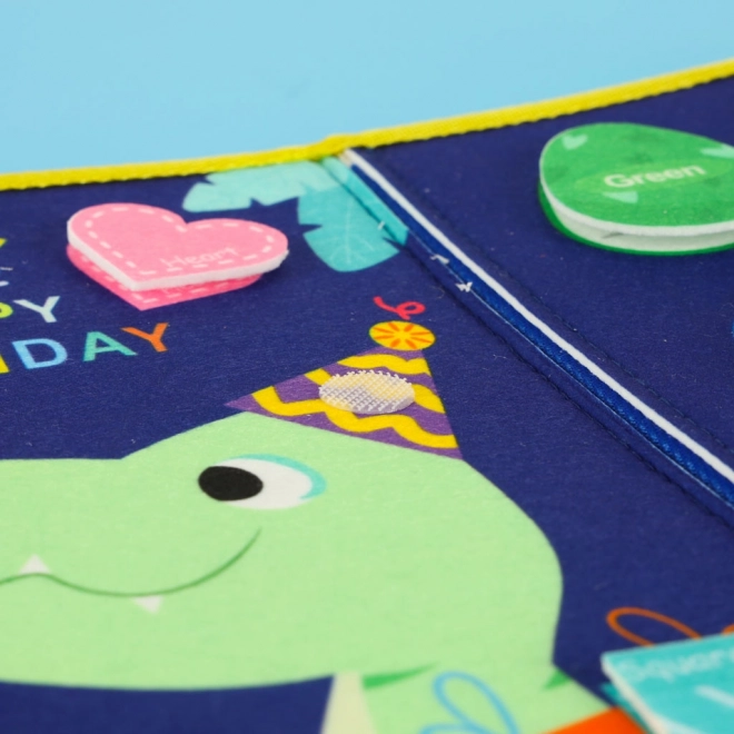Montessori sensorisch manipulatiebord met dinothema blauw