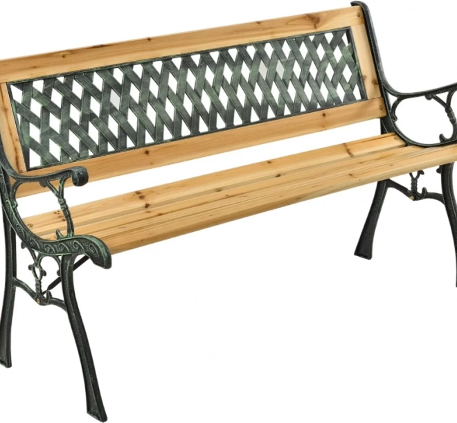 Tuin houten bankje met rugleuning