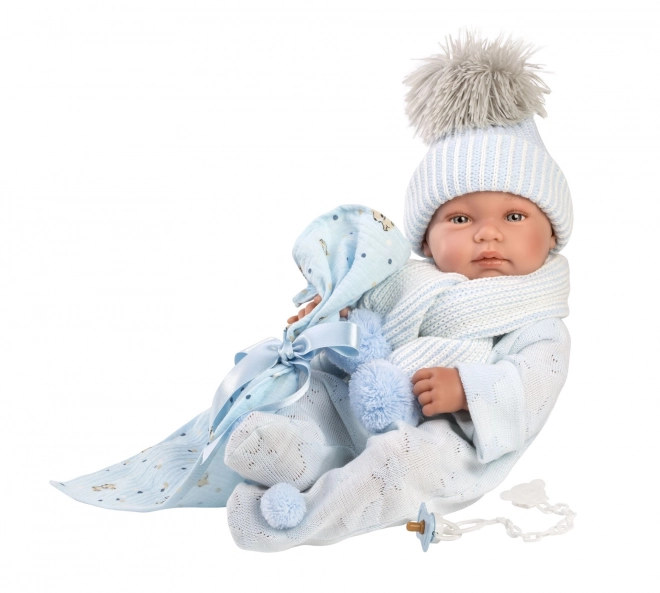 Llorens 84337 NIEUW GEBOREN JONGEN - realistische babypop met volledig vinyl lichaam - 43 cm