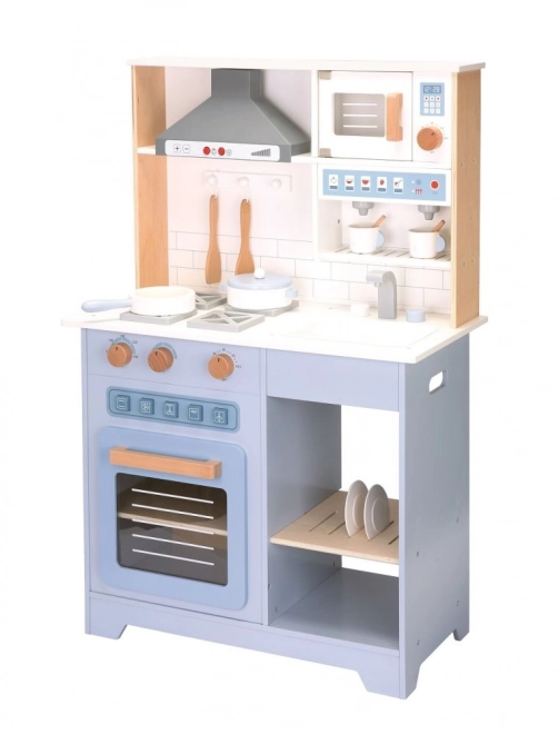 Grote houten interactieve keuken met accessoires